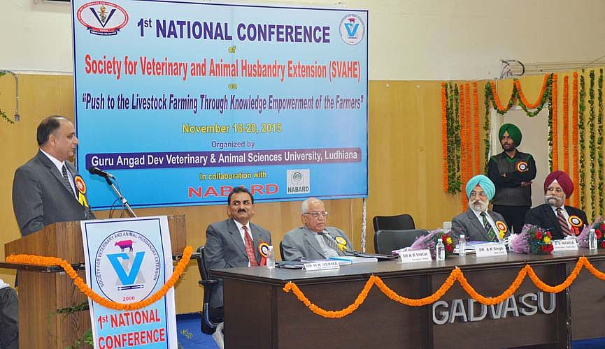 Dr AK Singh, DDG (Agricultural Extension) ICAR addressed the audience in 1st National Conference SVAHE on dated 18th Nov., 2015